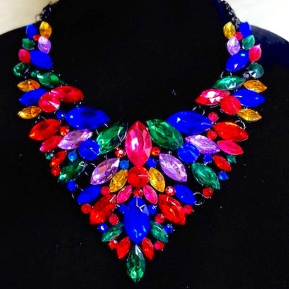 🆕💖 This is an EXQUISITE colorful rhinestone choker. N- - Picture 1 of 4